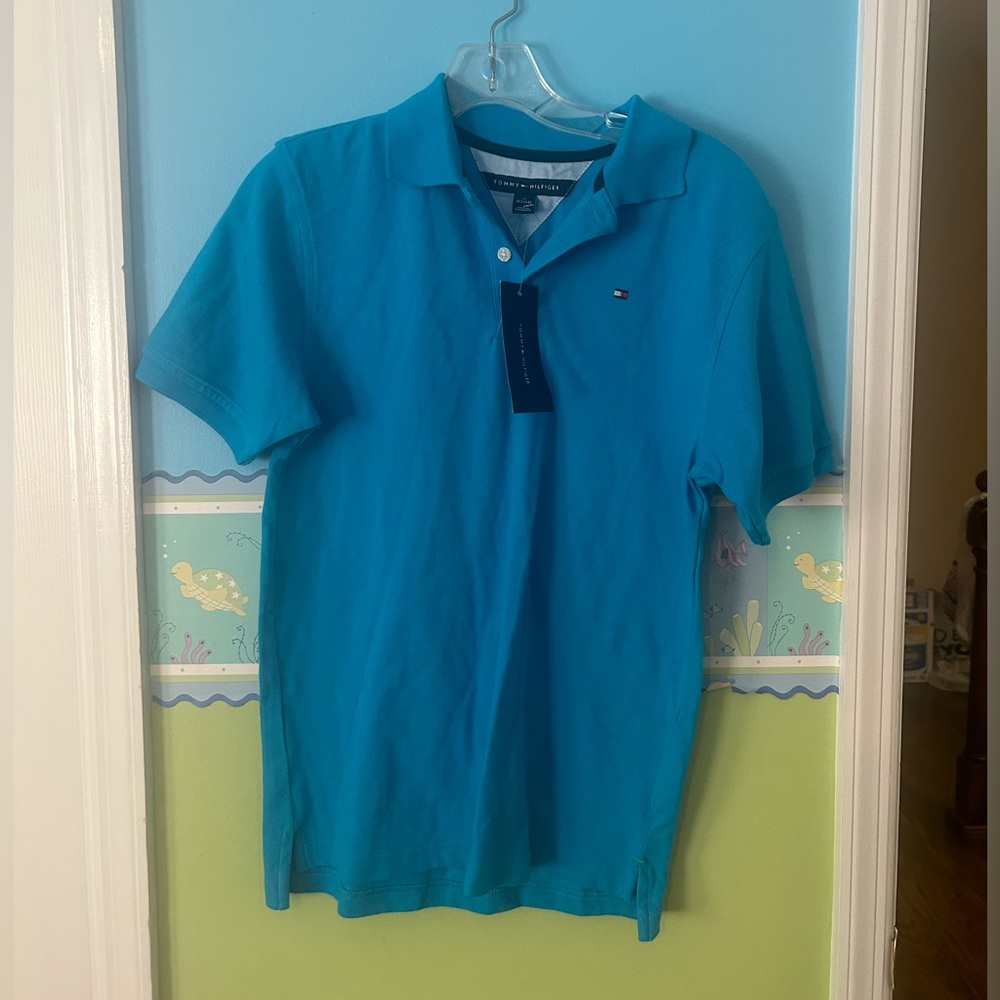 Tommy Hilfiger Boys Light Blue Shirt, Size Boys Medium (12/14) - New With Tags